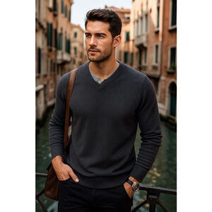 Eddie Bauer Cashmere Cotton Sweater V Neck Grandpacore Classic Granola Smart S